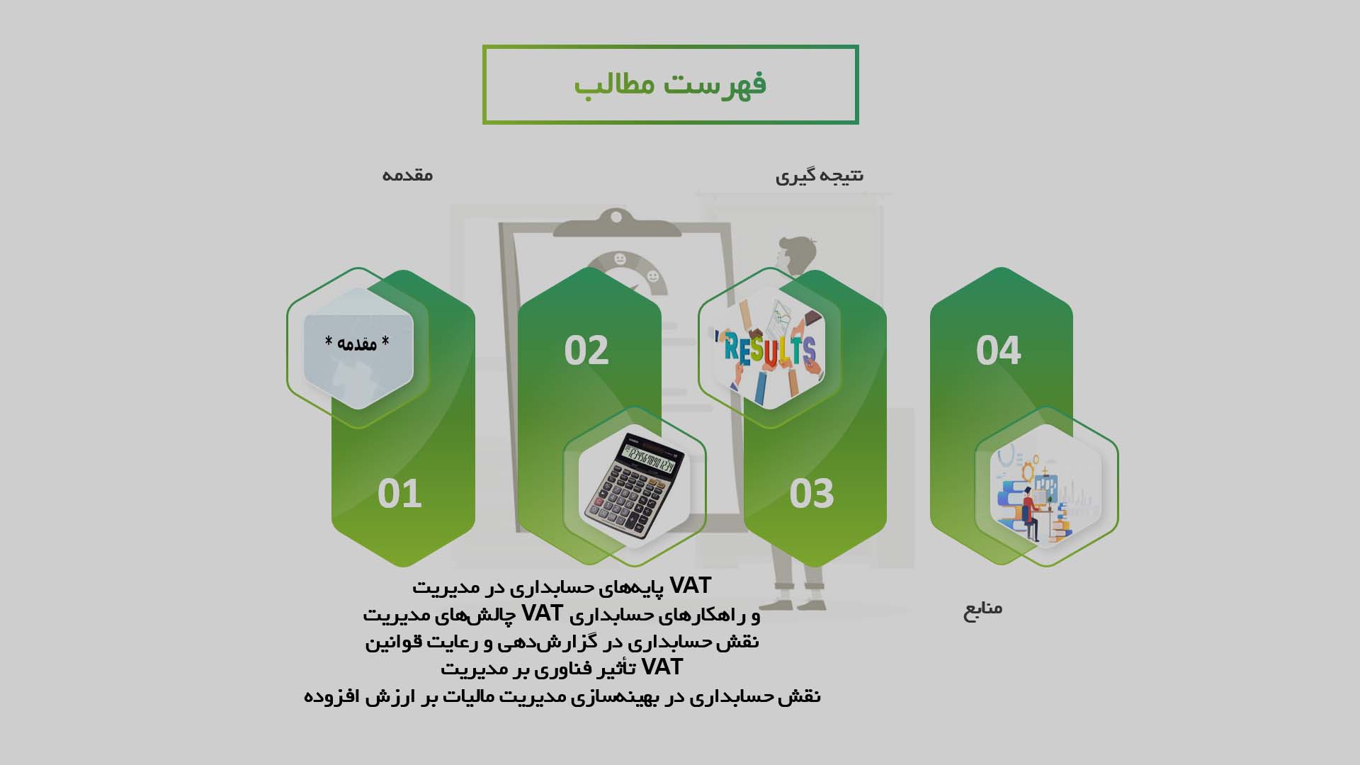 پاورپوینت در مورد نقش حسابداری در مدیریت مالیات بر ارزش افزوده (VAT)